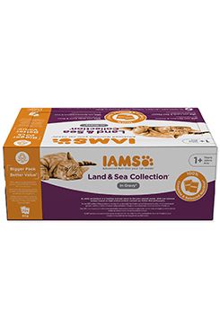 Iams Cat Adult Delights kapsa Land&Sea in gravy 72x85g