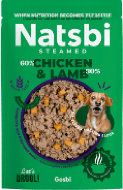 NATSBI DOG Steamed CHICKEN&LAMB 500g