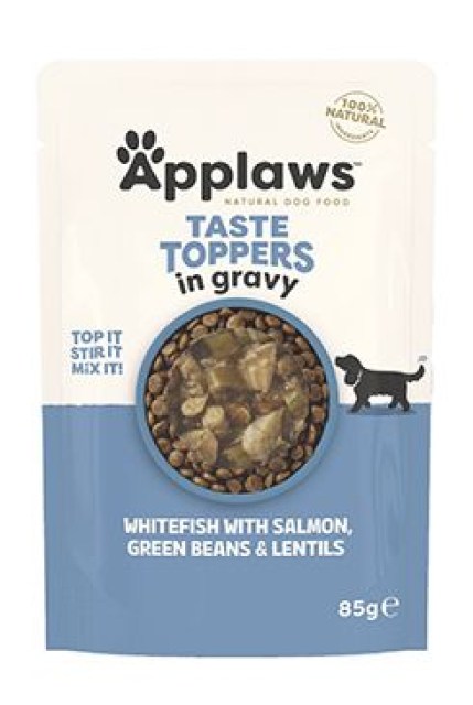 Applaws Dog kapsa Toppers Gravy bílá ryba a losos 85g