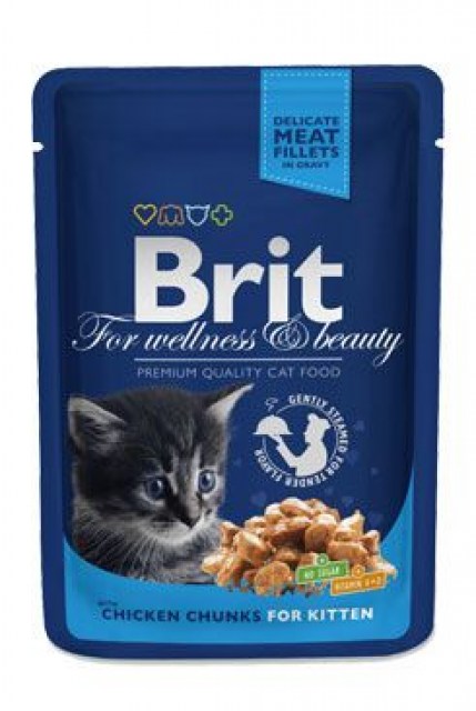 Brit Premium Cat kapsa Chicken Chunks for Kitten 100g