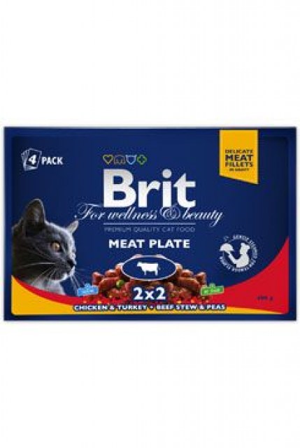 Brit Premium Cat kapsa Meat Plate 400g (4x100g)