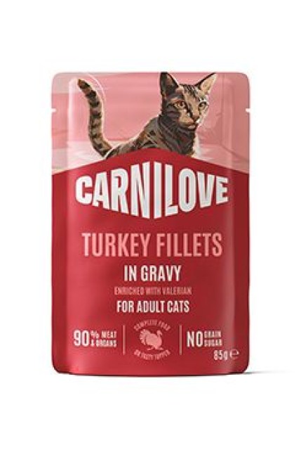 Carnilove Cat Pouch Gravy Turkey+Valerian 85g