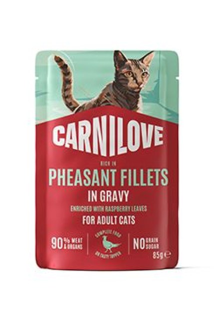Carnilove Cat Pouch Gravy Pheasant+Rasp.Leaves 85g