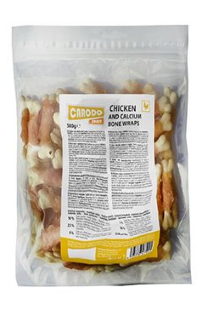 CARODO Dog poch. Kuřecí maso s vápníkovou kostí 500g