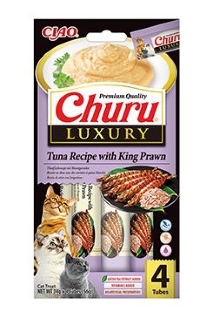 Churu Cat Luxury Tuna Recipe with King Prawn 4x14g