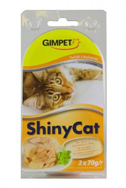 Gimpet kočka konz. ShinyCat tuňak/kuře 2x70g