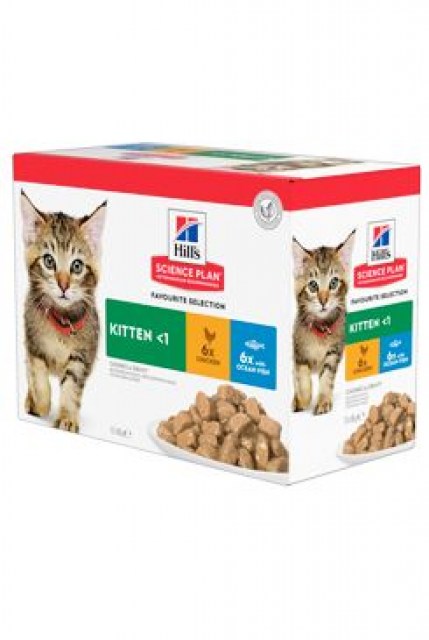 Hill's Fel. kapsa Kitten Chicken&Ocean fish(12x85g)