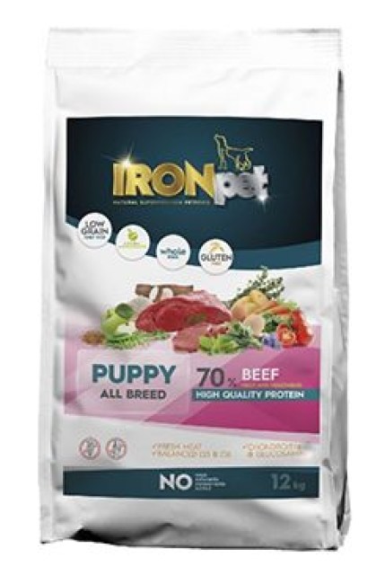 IRONpet Dog Puppy All Breed Beef 12kg