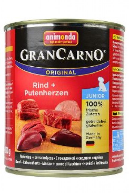 Animonda GRANCARNO konz. JUNIOR hov/krůt srdce 800g