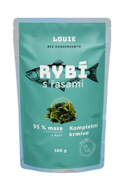 Louie Dog kapsa Rybí s řasami 300g