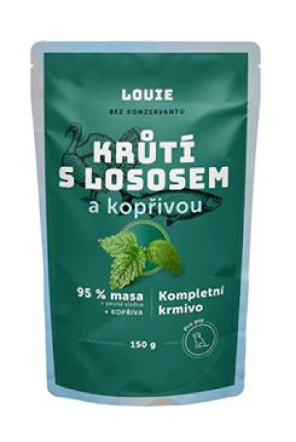 Louie Dog kapsa Krůtí s lososem a kopřivou 150g