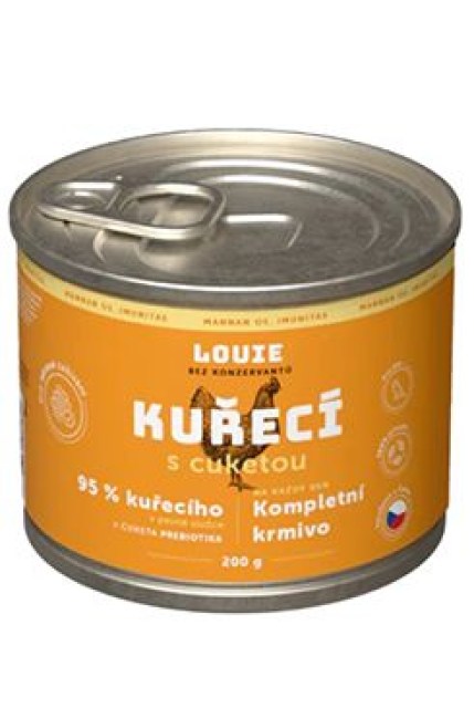 Louie Dog konz. Kuřecí s cuketou a prebiotiky 200g