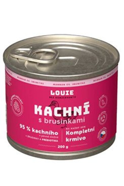 Louie Dog konz. Kachní s brusinkami a prebiotiky 200g