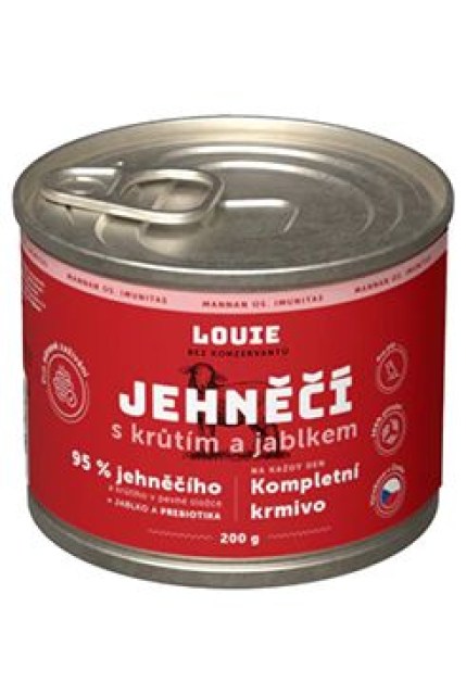 Louie Dog konz. Jehněčí s krůtím,jablk.prebiotiky 200g