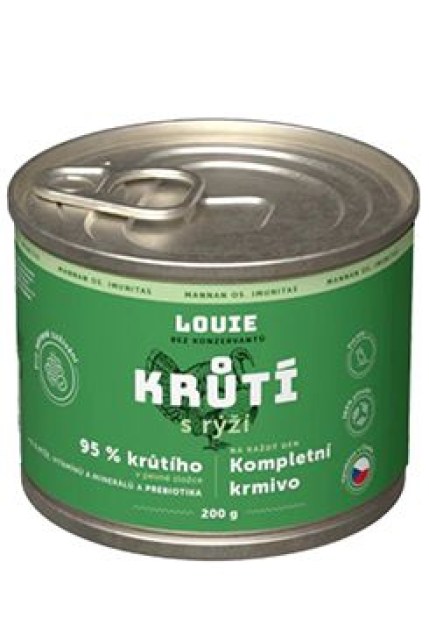 Louie Dog konz. Krůtí s rýží a prebiotiky 200g