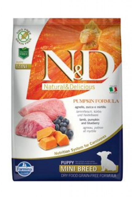 N&D Pumpkin DOG Puppy Mini Lamb & Blueberry 7kg