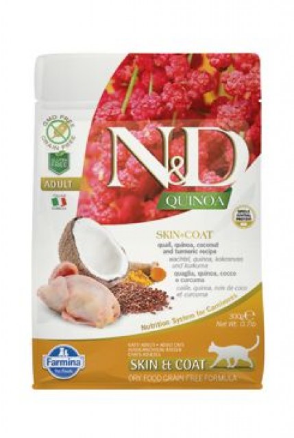 N&D Quinoa CAT Skin & Coat Quail & Coconut 300g