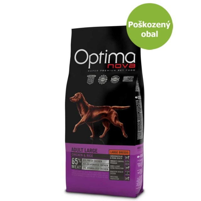 OPTIMAnova Dog Adult Large Chicken & Rice 12 kg-Poškozeny obal - SLEVA 20%