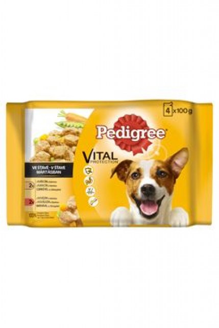 Pedigree kapsa Adult kuře+zelenina/hovězí+zel 2+2x100g