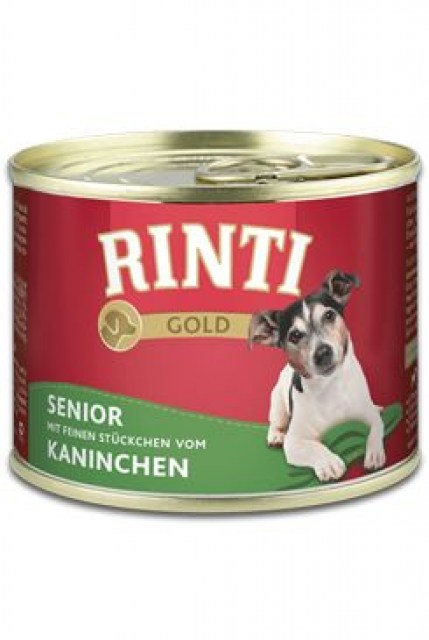 Rinti Dog Gold Senior konzerva králík 185g