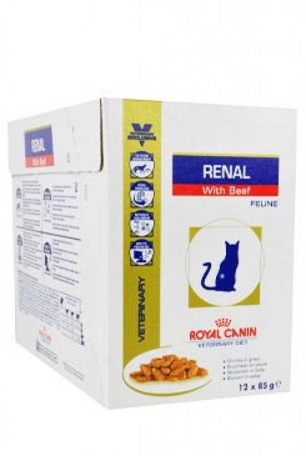 Royal Canin VD Feline Renal 12x85g hovězí kapsa