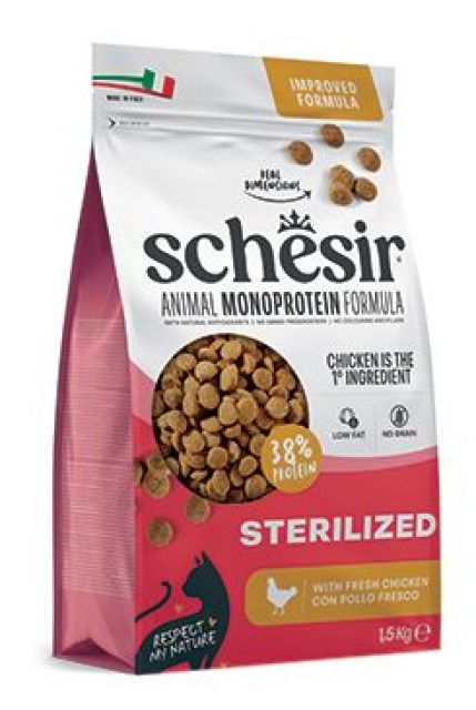 Schesir Cat Animal Monoprotein Sterilized kuřecí 1,5kg