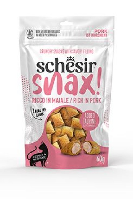 Schesir Cat Snax! pochoutka Vepřové polštářky 60g