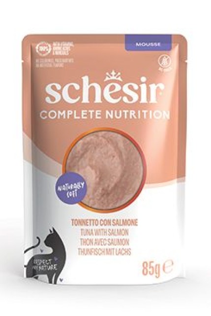 Schesir Cat kapsa Compl.Nutrition Tuňák+losos pěna 85g