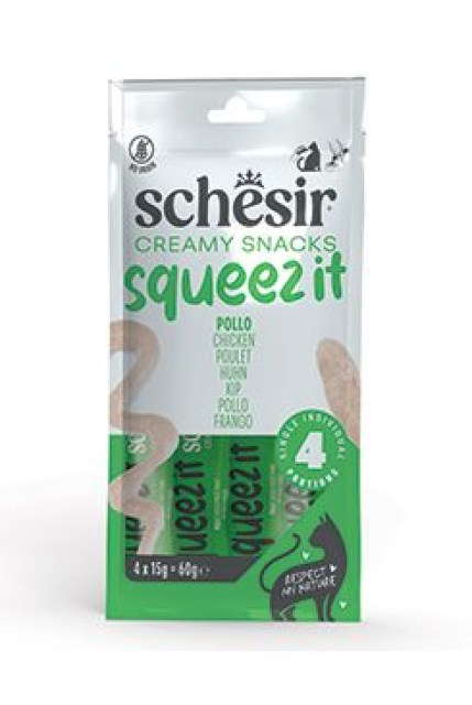 Schesir Cat kapsa Squeez It Kuře krém 4x15g