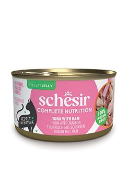 Schesir Cat konz.Compl.Nutrit.Tuňák+šunkou želé 85g
