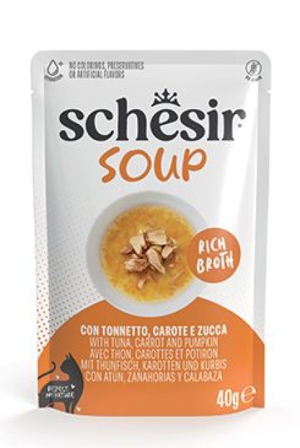 Schesir Cat kapsa Adult Soup Tuňák s mrkví 40g