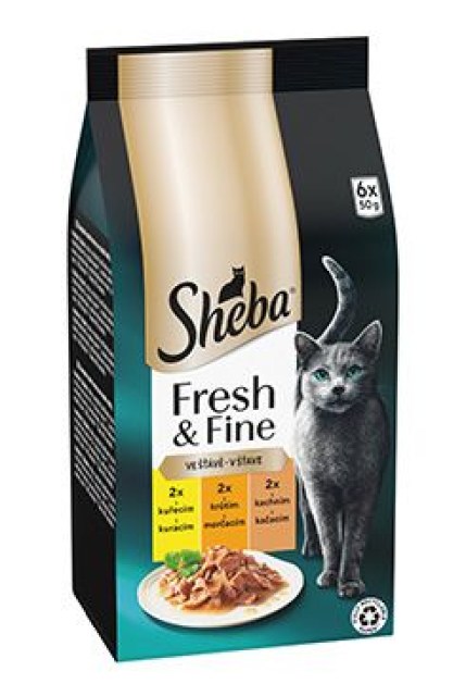 Sheba kapsa Fresh&Fine mix kuře,krůta,kachna 6x50g