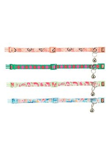 Obojek kočka nylon Flower Power 19-31cm/10mm mix TR