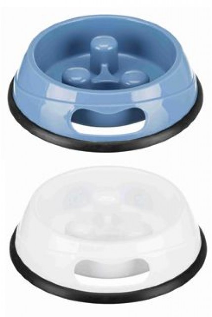 Miska plast proti hltání 0,9l 23cm mix barev TR 1ks