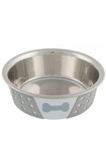 Miska nerez se silikon pláštěm bílošedá 0,4l 14cm TR