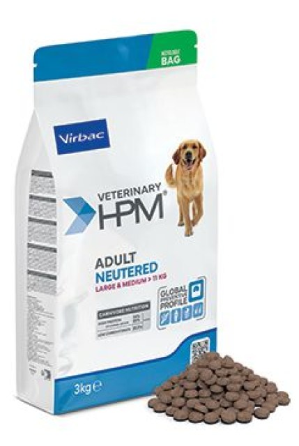 VET HPM Adult Dog Neutered Large & Medium 3kg NEW