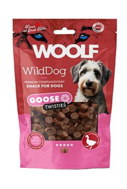 WOOLF WildDog poch. Twisties Goose&Cod 100g