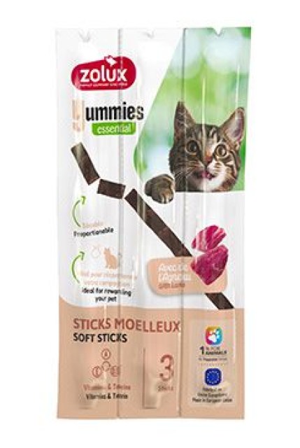 Pochoutka kočka YUMMIES jehněčí s rýží 3ks Zolux