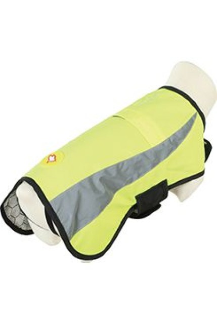 Obleček bunda pro psy REFLEXNÍ žlutá 65cm Zolux