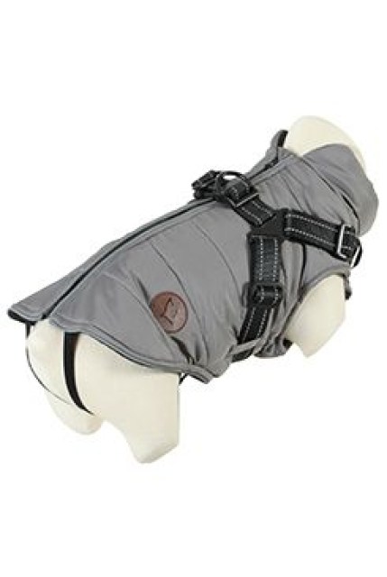 Obleček bunda pro psy S POSTROJEM černošedá 20cm Zolux