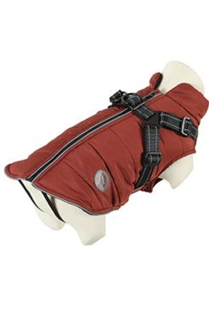 Obleček bunda pro psy S POSTROJEM terakota 20cm Zolux