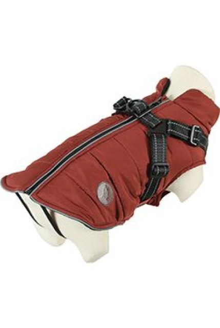 Obleček bunda pro psy S POSTROJEM terakota 35cm Zolux