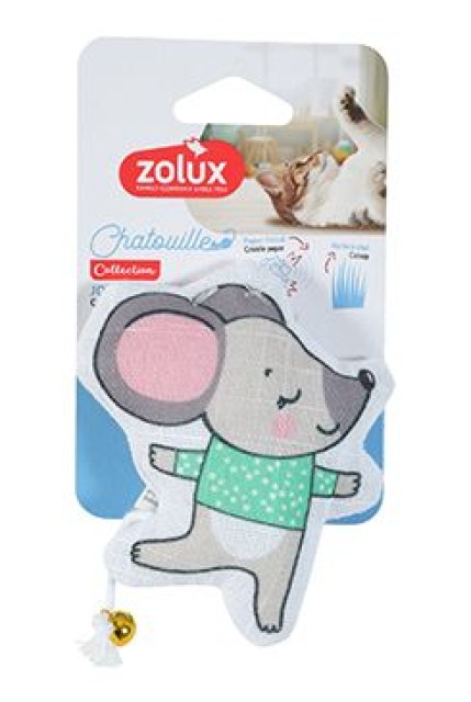 Hračka kočka CHATOUILLE Myška s puntíky Zolux