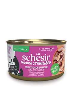 Schesir Cat konz. Young&Sterilized Tuňák+losos 85g